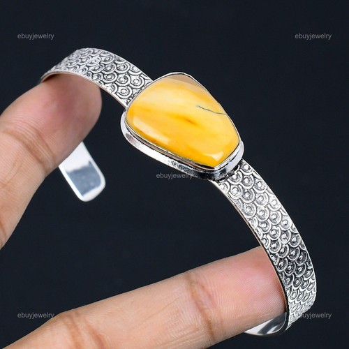 VALENTINO Bracciale Regolabile Argento Sterling 925 Pietra Preziosa Mookaite Naturale Regalo