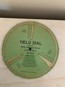 Vintage 1931 Dow Jones Yield Dial