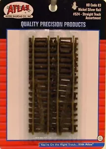 NEW HO Atlas 524 Straight Track Assortment Code 83 Snap Track 12 Pieces - Picture 1 of 1