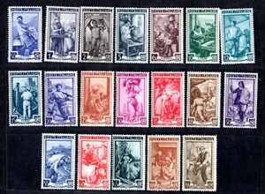 ITALY 1950 SCOTT #549-567 COMPLETE MINT NEVER HINGED - Picture 1 of 2