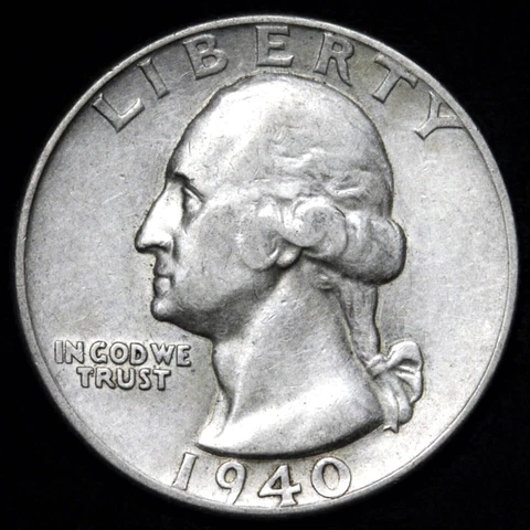1940-D WASHINGTON SILVER QUARTER *EXTREMELY FINE++/AU** KEY DATE!  FREE SHIPPING Cover
