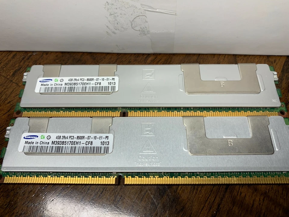 Samsung 8GB (2x 4GB) 2Rx4 8500R PC3 DDR3 FBIMM ECC Registered Server Memory - Image 1 of 1