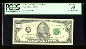 DBR 1990 $50 FRN Philadelphia STAR Fr. 2124-C* PCGS 30 Serial C02484296* - Picture 1 of 2