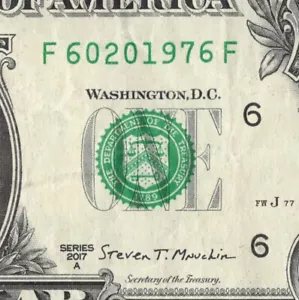 JUNE 20 1976 Birthday Date Note Fancy Serial Number One Dollar Bill - Picture 1 of 12