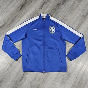 Nike Brazil 14/15 Men's Medium Blue Soccer Football Anthem Full-Zip Track Jacket - Picture 1 of 14