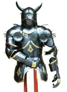 Armatura gotica mezza tuta armatura completamente indossabile cavaliere armatura costume bresplate - Foto 1 di 8