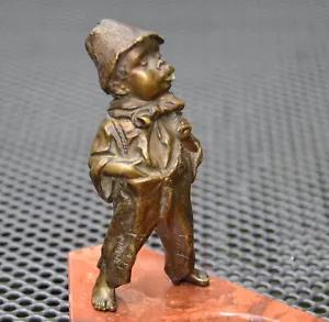 Wiener Bronze Figur Knabe mit Marmor Schale - Bild 1 von 5
