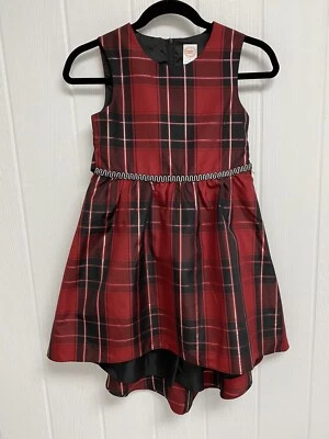 Vestido de Navidad Wonder Nation sin mangas a cuadros para niña talla 8 Foto 1 de 4