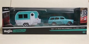 TOW & GO MAISTO DESIGN 1967 VW 1600 SQUAREBACK / CLASSIC CRAFT SCALE 1:64 CAR - Picture 1 of 7