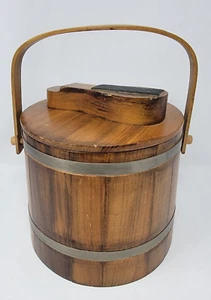 Rare VTG 1950's Shoeshine Wooden Handled Bucket with Cover/Lid and Accessories - Picture 1 of 14