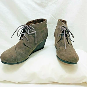 Damen-Stiefeletten Schnürstiefel Keilabsatz hoher Absatz braun City klassifiziert neu Größe 8 - Bild 1 von 8