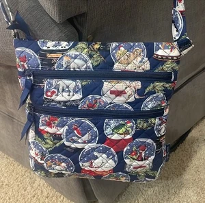 Bolso Bandolera Vera Bradley Triple Cremallera Hipster Cartera, Estampado Globos de Nieve Nuevo sin Etiquetas - Imagen 1 de 9