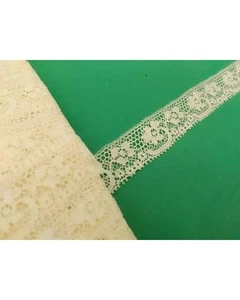 Passamaneria Merletto Pizzo Ricamo Valenciennes Puro Cotone Alto 17 Mm 2019 - Imagen 1 de 9
