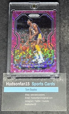 Magic Johnson 2020-21 Panini Prizm #219 Pink Fast Break Disco 22/50 LA Lakers Foto 1 de 2