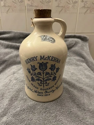 1975 Vintage Henry McKenna Sour Mash Bourbon Whiskey Stoneware HALF GALLON JUG - Image 1 of 4