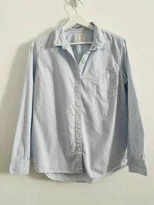 Camisa Gap Boyfriend Fit Azul Rayas Manga Larga Cuello Informal Top Grande - Imagen 1 de 5