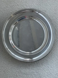 plat  rond Christofle en métal argenté modèle Perles - Imagen 1 de 5