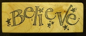 Holzstempel von Raindrops "BELIEVE" Stars - Bild 1 von 3