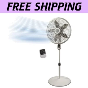 Quiet 18" Adjustable Pedestal Fan with Timer - Energy-Efficient Cooling Solution - Picture 1 of 13