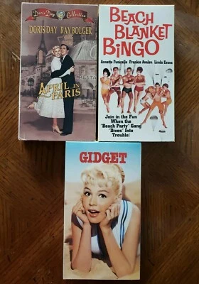 Beach Blanket Bingo April In Paris Gidget VHS Musical Lot Doris Day Sandra Dee - Image 1 of 4