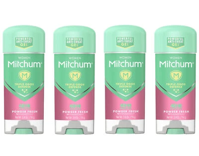 Mitchum Mujer Antitranspirante Desodorante Gel Transparente Polvo Fresco 3.4oz - Paquete de 4 Foto 1 de 4