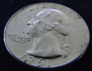 1961-P Washington Quarter 90% Silver 1961P 1961 P - Picture 1 of 6