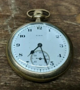 Antique Elgin 7 Jewel Wadsworth Watch Referee Gold Gilded ca 1920 16s RARE 20 yr - Picture 1 of 8