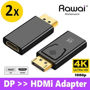 2x DP auf HDMI Adapter 1080p Full HD Displayport Konverter Steck Audio Video 4K - Bild 1 von 4