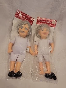 Vintage 1992 Fibre Craft Grandparents Music Box Soft Dolls Grandma & Grandpa - Picture 1 of 9