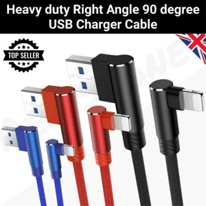 Robustes 90° rechtwinkliges USB Kabel für iPhone iPad - Schnell Ladekabel - Bild 1 von 14