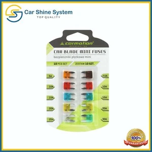 JUEGO DE 10 fusibles mini cuchillas Carmotion motocicleta 5A 7.5 A 10A 15A 20A 25A 30A - Imagen 1 de 2