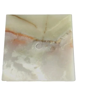 NEU ALTER LAGERBESTAND: 6" Quadratische Licht Grün Onyx Marmor Sockel Lampe mit Drahtlampe Teil - Bild 1 von 7