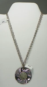 Sterling Silver - Green Rutilated Quartz Disc Chain 30g - Necklace (20") - Foto 1 di 6