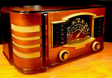 Old Antique Wood ZENITH Vintage Art Deco Radio RESTORED CABINET W/BLUETOOTH!