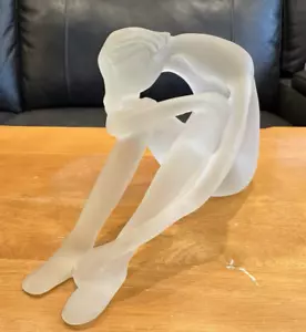 Statua vintage lucida acrilica glassata donna nuda art deco scultura femminile firmata - Foto 1 di 7