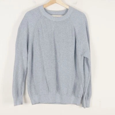 Zara Purl Knit Gray Cotton Crew Sweater Mens Sz L - Image 1 of 4
