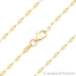 Collar de cadena espejo chapado en oro amarillo 14 K con eslabón de café de 2,2 mm - Imagen 1 de 2