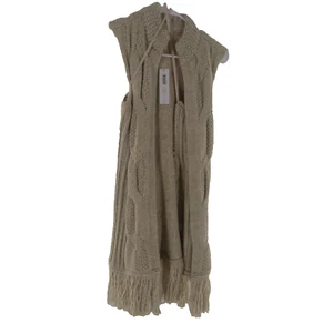 Chicos Fringe Fran Vest Sweater Sleeveless Neutral Color Size 1 - Picture 1 of 5