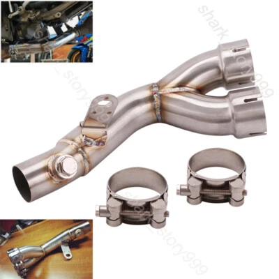 For Yamaha YZF R6 2006-2023 Slip On System Exhaust Mid Link Tube Connect Pipe - Image 1 of 4