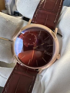 18K rose gold PIAGET Altiplano BROWN dial G0A33113 limited edition 40mm watch - Picture 1 of 11
