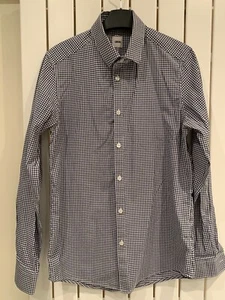 Mens Asos Navy/white Check Shirt Size S - Picture 1 of 1