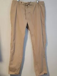 Linksoul Golf Pants Mens Size XXL Tapered Drawstring Tempus Fugit Beige - Picture 1 of 16