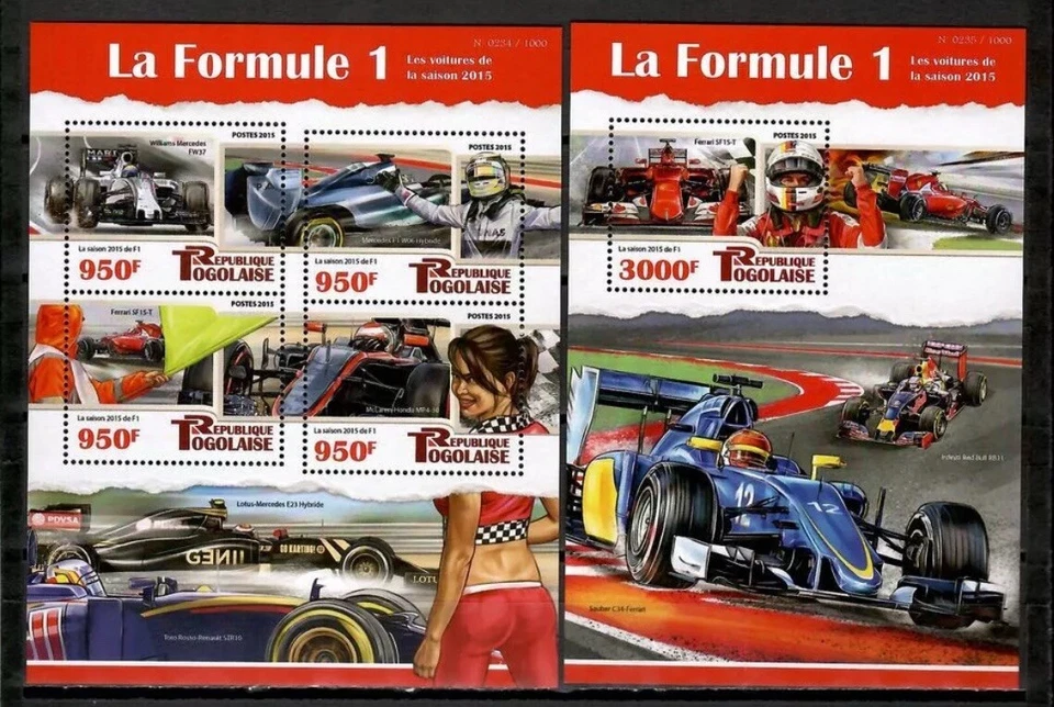 Formula 1 / Auto Racing on stamps Togo 2015 MNH** SN. - Image 1 of 1