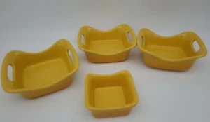 Rachael Ray Yellow Stoneware Set 4 Ramekins Dip Bowl 10 oz - Picture 1 of 11
