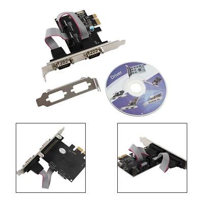 PCIE To RS232 Dual Serial WCH382 Chip PCI-Express Extender Board Adapter Card RA - Image 1 of 4