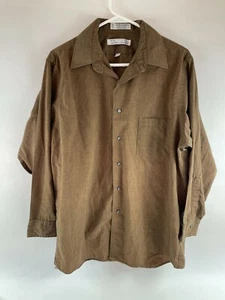 Editions by Van Heusen Shirt Men's Size 16 32/33 Brown Long Sleeve Button Up - Picture 1 of 7