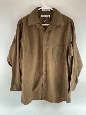 Editions by Van Heusen Shirt Men's Size 16 32/33 Brown Long Sleeve Button Up - Image 1 of 4