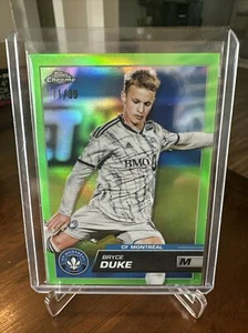 2023 Topps Chrome MLS BRYCE DUKE NEON GREEN CF MONTREAL 11/99 #159 - Picture 1 of 3