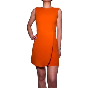 Victoria Beckham Dress Orange Stretch Crepe Sleeveless Size UK 8 - Picture 1 of 8
