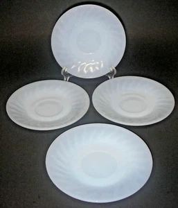 4 Anchor Hocking Glass Fire-King SWIRL Azur-Ite Blue Saucer Made in USA - Picture 1 of 6